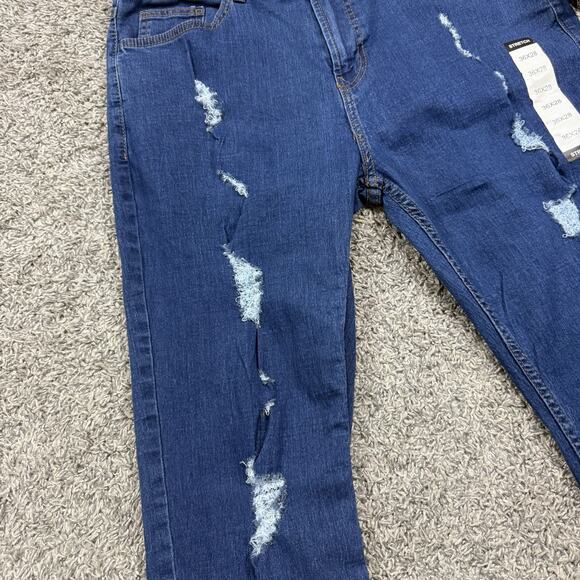 Denim Gold Premium Stretch Blue Ripped Holes Jeans Men 36x28 - Picture 5 of 8